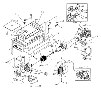 Generator Diagram and Parts List for 0486-0-GN3,800  Briggs and Stratton Generator